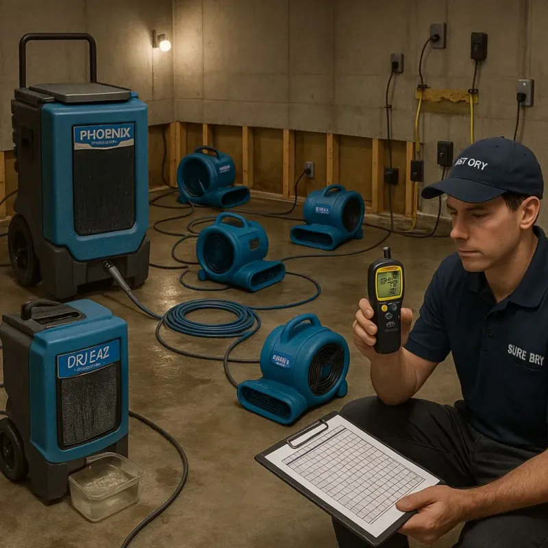Structural Drying and Dehumidification process in Wahneta, FL